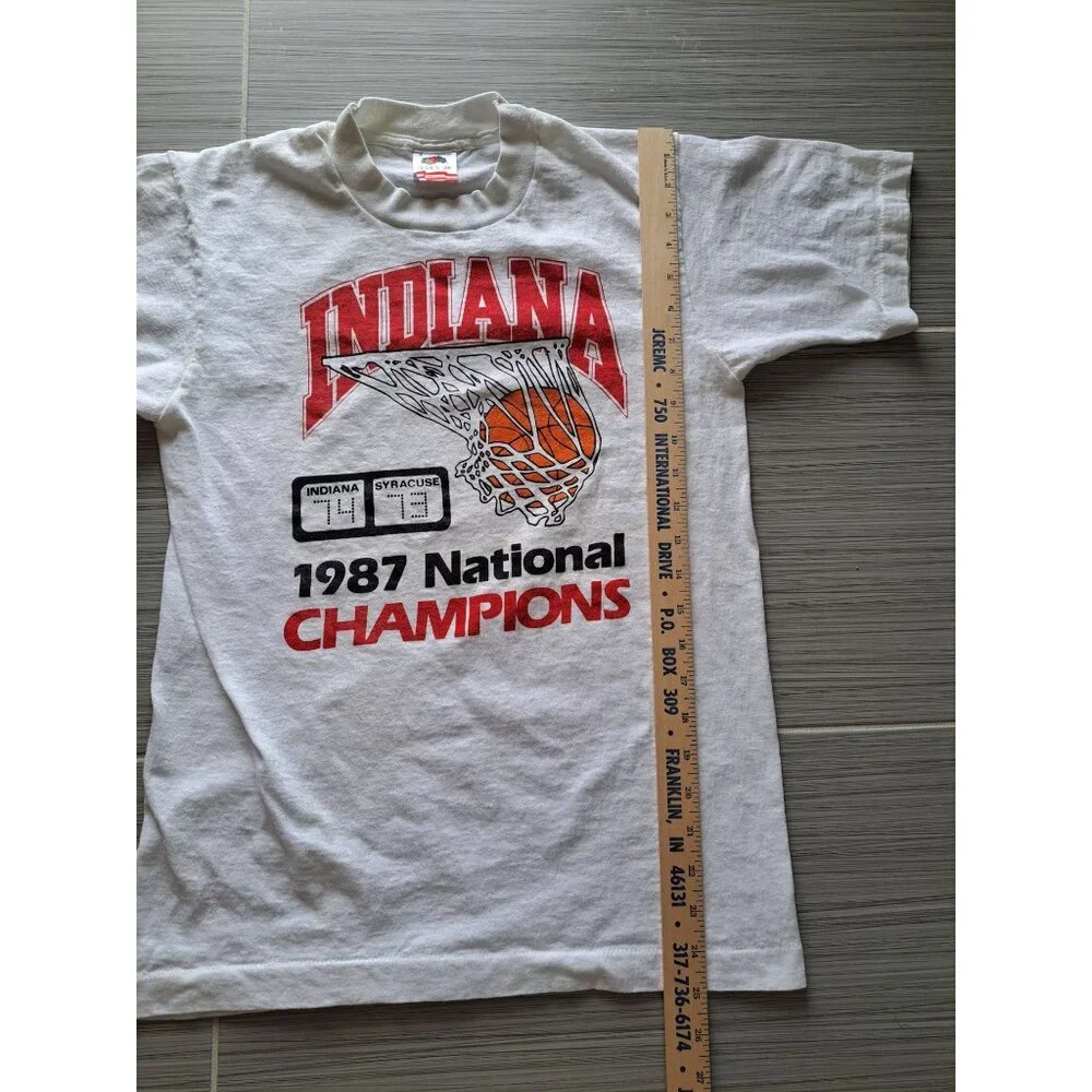 Vtg Indiana Hoosiers 1987 Ncaa Basketball National Champions Unisex S T Shirt - Picture 7 of 8